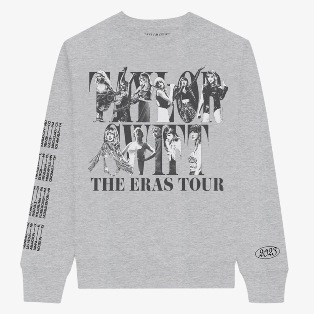 TAYLOR SWIFT | THE ERAS TOUR GRAY CREWNECK - Size XL